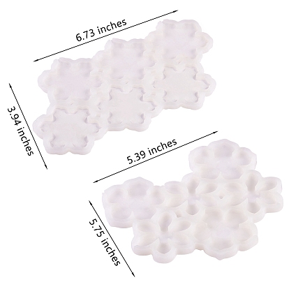 2Pcs 2 Style Food Grade DIY Silicone Molds, Fondant Molds, Baking Molds, Chocolate, Candy, Biscuits, UV Resin & Epoxy Resin Jewelry Making, Snowflake
