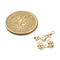 Shell Pearl Pendants with Brass Round Beads, Rhombus Charms