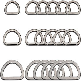 WADORN 18Pcs Alloy D Rings, Buckle Clasps, for Webbing, Strapping Bags, Garment Accessories