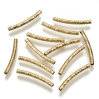 Brass Curved Tube Beads, Curved Tube Noodle Beads, Fancy Cut, Nickel Free