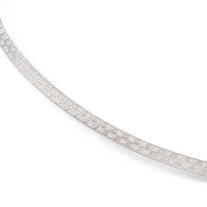 304 fabrication de colliers en fil texturé en acier inoxydable, colliers rigides, tour de cou minimaliste, col de manchette