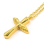 Religion Cross with Wing Pendant Necklaces, Zinc Alloy Cable Chain Necklaces with Lobster Claw Clasp & Chain Extender