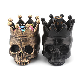 Halloween Theme Resin Candle Holder, Skull, for Wedding, Festival, Party & Windowsill, Home Decoration