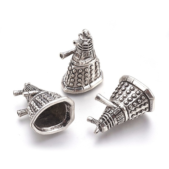 Alloy Pendants, Tibetan Style, Robot, Cadmium Free & Lead Free, 34x19x26mm, Hole: 2.5mm