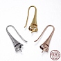 925 Sterling Silver Earring Hook Findings, 30x8.5mm, 18 Gauge, Pin: 1mm
