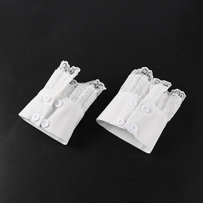 2Шифоновые нарукавники без пальцев, браслет из кружевного шнура с пластиковой пуговицей для женщин