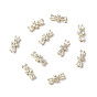 Brass Micro Pave Clear Cubic Zirconia Cabochons, Bowknot