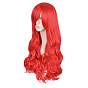 32 pouces (80 cm) longues perruques de cosplay bouclés ondulés rouges, perruques synthétiques lolita sea-maid, pour le costume de maquillage, avec coup