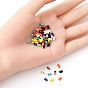 100Pcs 13 Style 2-Hole Glass Seed Beads, Opaque Colours & Baking Painted & Electroplate, Rectangle