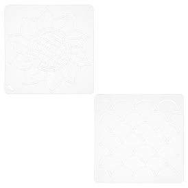 CHGCRAFT 2Sheets 2 Styles Plastic Drawing Painting Stencils Templates