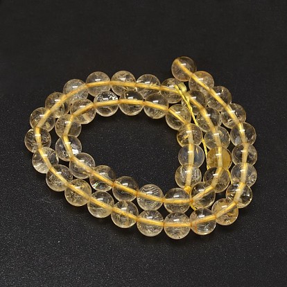 Round Natural Citrine Beads Strands