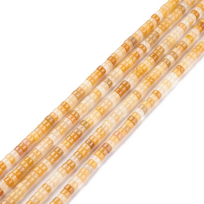 Natural Yellow Aventurine Beads Strands, Heishi Beads, Flat Round/Disc