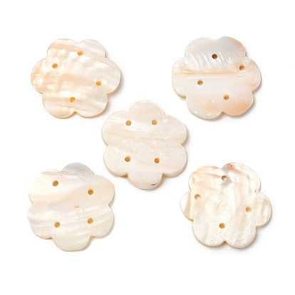 Natural Freshwater Shell Chandelier Component Links, Flower Connector