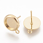 Brass Stud Earring Settings, with Loop, Nickel Free