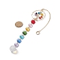 Décorations pendentif en perles de verre octogone chakra, attrape-soleil, fabricant d'arc-en-ciel, avec la pierre gemme, pendentifs en verre transparent à facettes, plat et circulaire avec arbre de vie