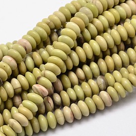 Rondelle Natural Butter Jade Beads Strands, 8x4mm, Hole: 1mm, about 95pcs/strand, 15.7 inch