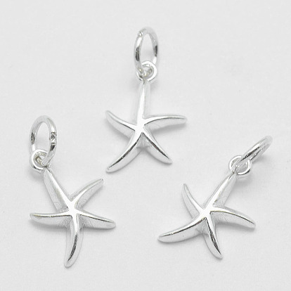 925 стерлингов серебряные подвески, морская звезда / морские звезды, с печатью 925