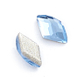 Cabujones de diamantes de imitación de cristal, espalda y espalda planas, facetados, rombo
