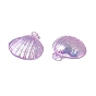 UV Plating Opaque Acrylic Pendants, AB Color, Shell Charm