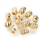Laiton perles d'entretoise, sans nickel, réel 18 k plaqué or, coupe de fantaisie, baril