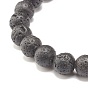 Natural Lava Rock & Opalite & Gemstone Stretch Bracelet, Essential Oil Jewelry for Women