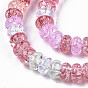 Transparent Crackle Glass Beads, Dyed & Heated, Rondelle