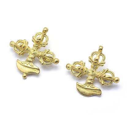 Brass Pendants, Dorje Vajra for Buddha Jewelry, Lead Free & Cadmium Free & Nickel Free