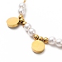 Placage ionique (ip) 304 colliers pendentif mauvais œil en acier inoxydable, colliers de perles rondes en plastique pour femmes