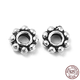 925 Thailand Sterling Silver Spacer Beads, Daisy Flower