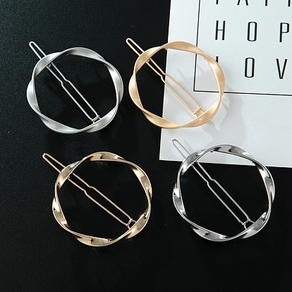 Alloy Hollow Geometric Hair Pin, Ponytail Holder Statement, Hair Accessories for Women, Round Ring