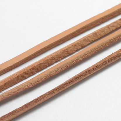 Cordones planos de cuero, cuerda de bricolaje para la fabricación de joyas de collar pulsera