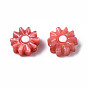 Natural Freshwater Shell Beads, with Enamel, Flower