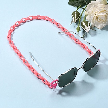 Colliers en acrylique personnalisés, chaînes de lunettes, chaînes de sac à main, avec fermoirs à pince en plastique