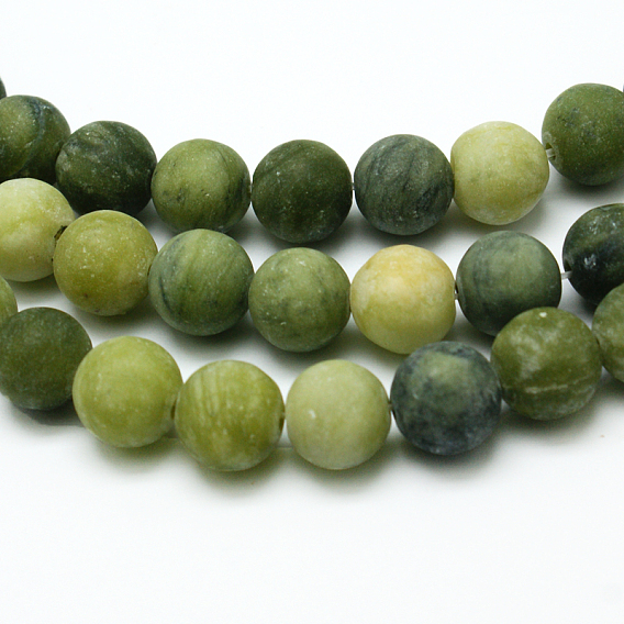 Redondas Taiwán naturales hebras de perlas de jade helado