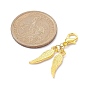 Alloy Wings Pendant Decoration, with Alloy Lobster Claw Clasps