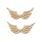 Brass Micro Pave Clear Cubic Zirconia Connector Charms, Wing Links