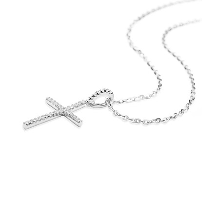 Tinysand cz ювелирные изделия 925 ожерелье из стерлингового серебра с кубическим цирконием в виде креста