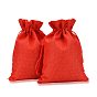 Polyester Imitation Burlap Packing Pouches Drawstring Bags
