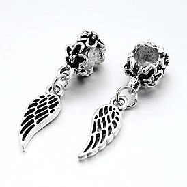 Wing Large Hole Alloy European Dangle Charms