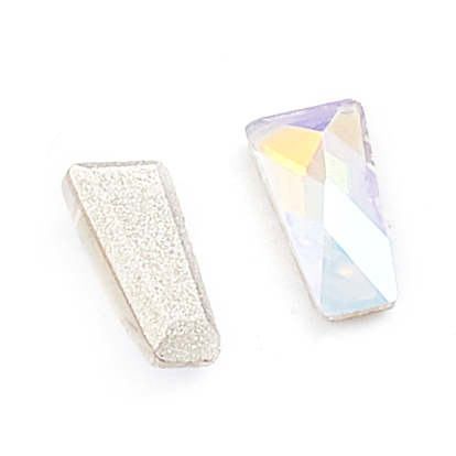 Glass Rhinestone Cabochons, Flat Back & Back Plated, Faceted, Trapezoid