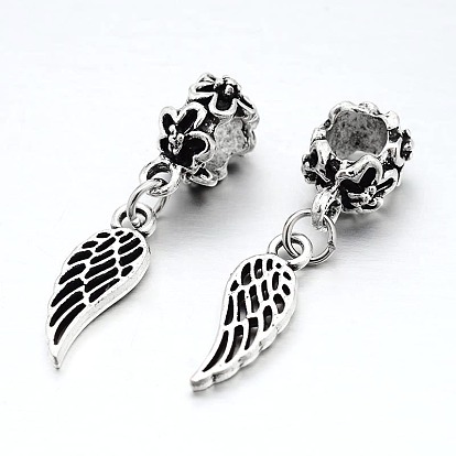 Wing Large Hole Alloy European Dangle Charms