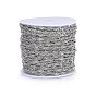 304 Stainless Steel Singapore Chains, Water Wave Chains, with Spool, Soldered