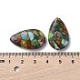 Synthetic Gold Line Imperial Jasper Beads Strands, Graduated Fan Pendants, Focal Beads, Drop, Dyed