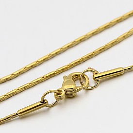 304 Stainless Steel Boston Chain Necklaces, with Lobster Claw Clasps