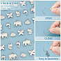 Unicraftale DIY Animal Pendant Wine Glass Charm Tags Making Kit, Including Cat & Elephant & Shell & Dophin 201 Stainless Steel Pendants, 304 Stainless Steel Wine Glass Charms Rings