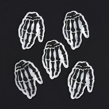 Pendentifs acryliques, pour halloween, mains squelettes