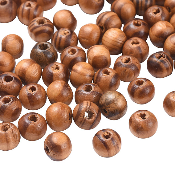 Original Color Natural Wood Beads, Round Wooden Spacer Beads for Jewelry Making, Undyed