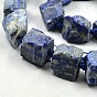 Nuggets naturales lapis lazuli perlas hebras, 17~38x16~30 mm, agujero: 2 mm, sobre 14~15 unidades / cadena, 15.7 pulgada