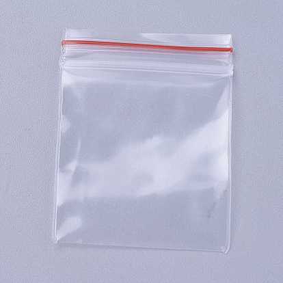 Sacs en plastique à fermeture éclair, sacs d'emballage refermables, joint haut, sac auto-scellant, rectangle, 40x30mm, épaisseur unilatérale : 2.3 mil(0.06mm)