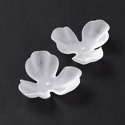 3 - tapas transparentes de acrílico transparentes, esmerilado, flor